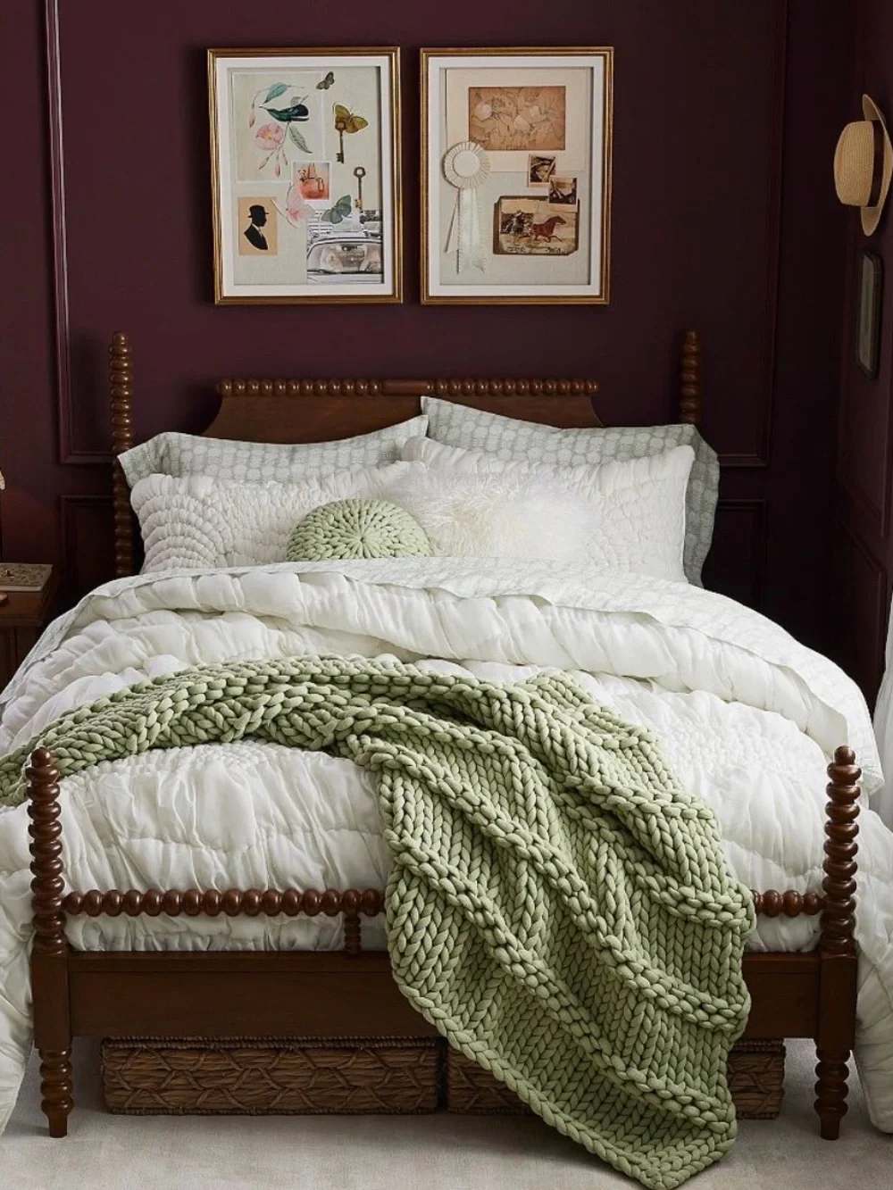 Pottery Barn Teen Chunky Knit Throw Blanket - Sage